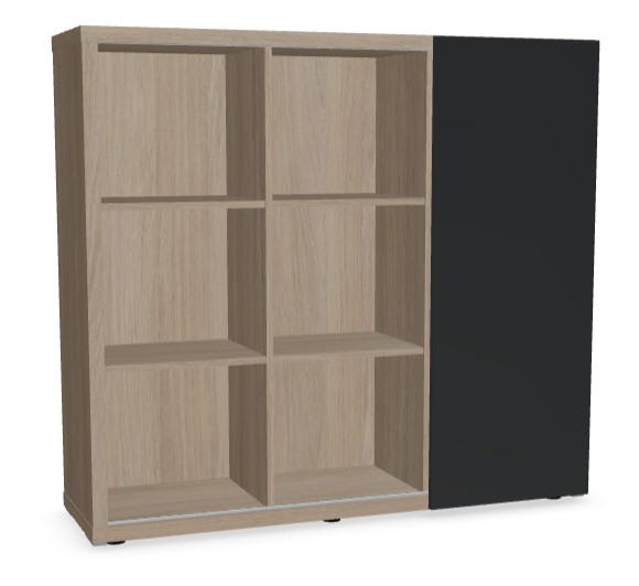 Mito Office Managerial Cabinet w/Sliding Gloss Finish Door