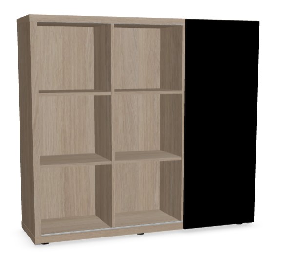 Mito Office Managerial Cabinet w/Sliding Gloss Finish Door