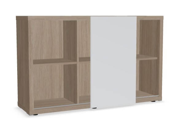 Mito Office Managerial Cabinet w/Sliding Gloss Finish Door