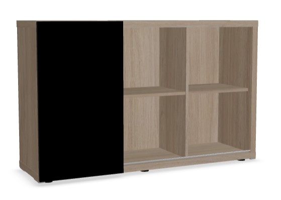 Mito Office Managerial Cabinet w/6 Shelves & Sliding Gloss Finish Door