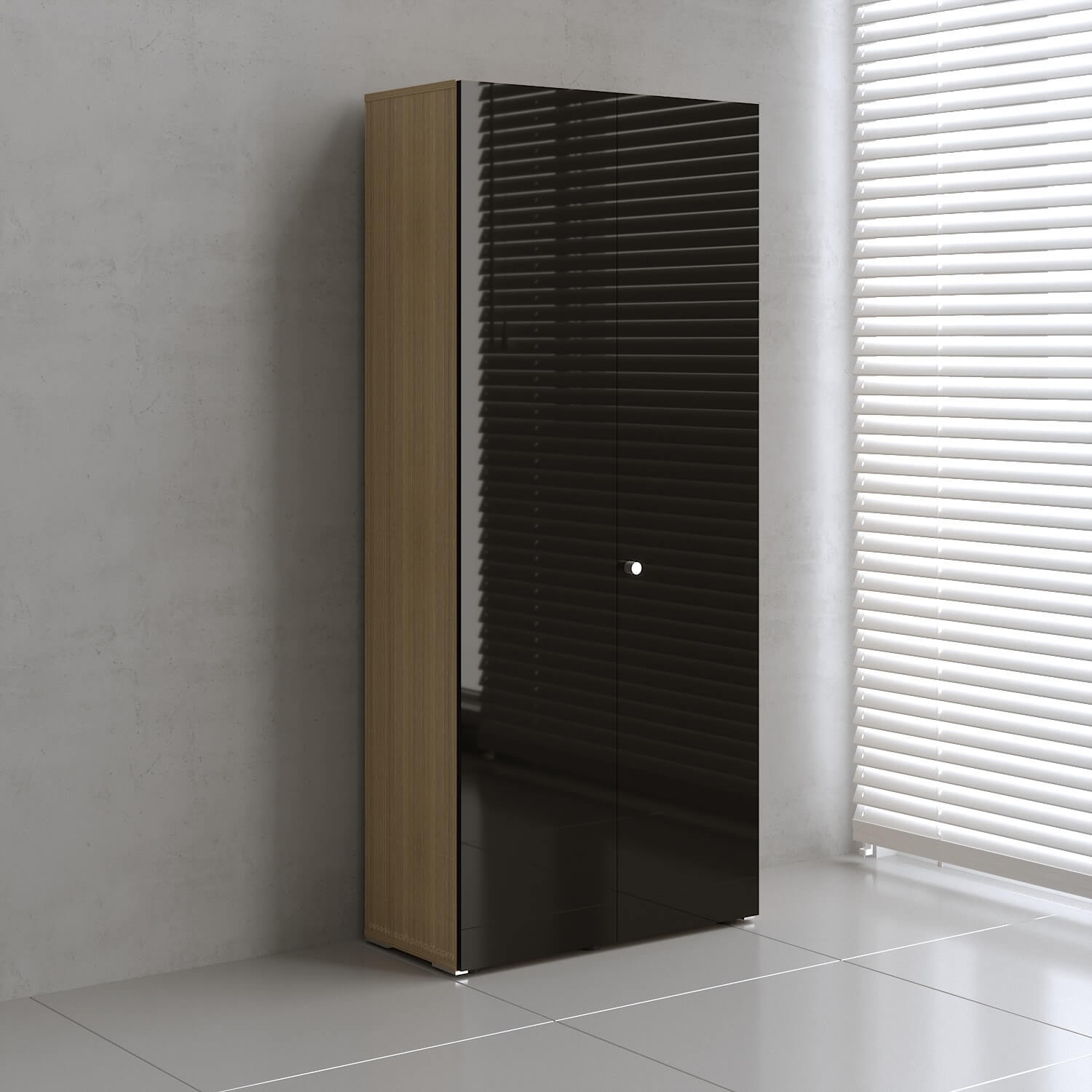 Mito H81.8" Office Cabinet w/2 Gloss Finish Doors