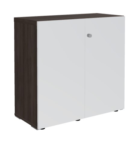 Mito H34.6-inch Office Cabinet w/2 Gloss Finish Doors