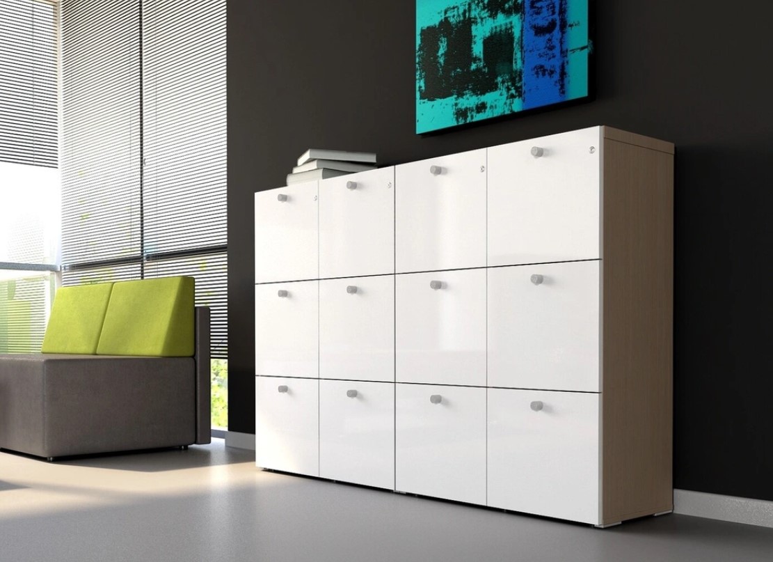 Mito Office Lockable File Cabinet w/6 Gloss Finish Drawers