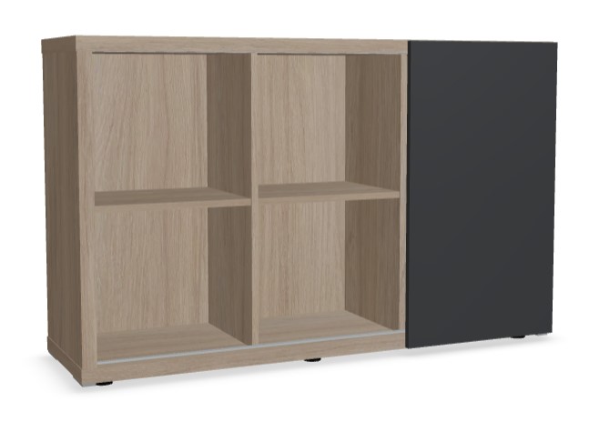 Mito Office Managerial Cabinet w/Sliding Gloss Finish Door