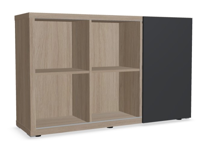 Mito Office Managerial Cabinet w/6 Shelves & Sliding Matt Finish Door