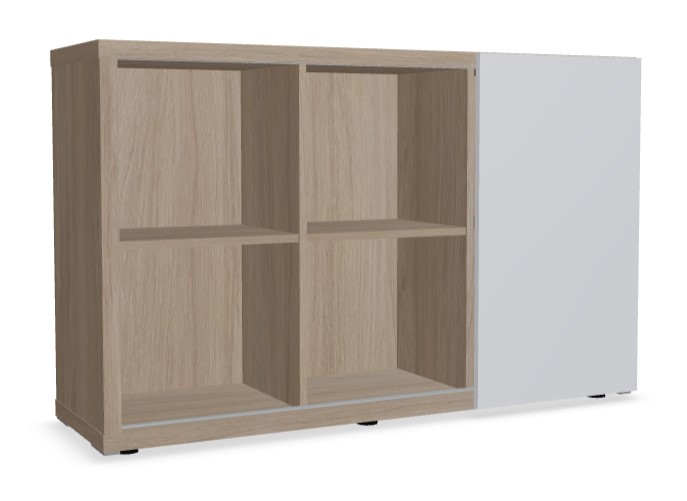 Mito Office Managerial Cabinet w/6 Shelves & Sliding Matt Finish Door