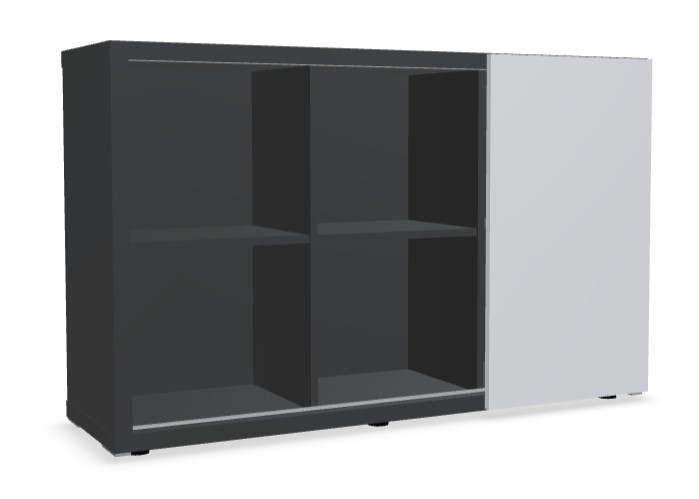 Mito Office Managerial Cabinet w/6 Shelves & Sliding Matt Finish Door