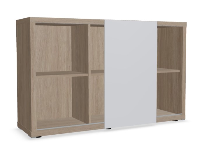 Mito Office Managerial Cabinet w/6 Shelves & Sliding Matt Finish Door