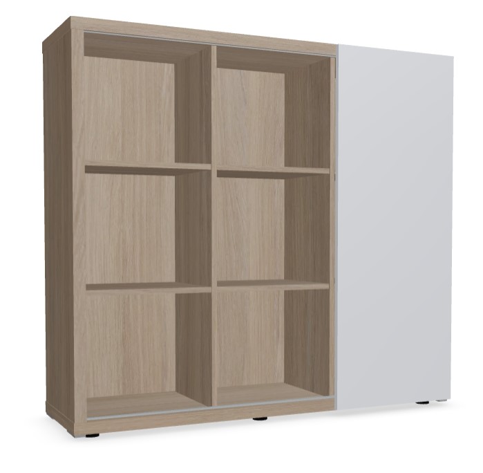 Mito Office Managerial Cabinet w/9 Shelves & Sliding Matt Finish Door
