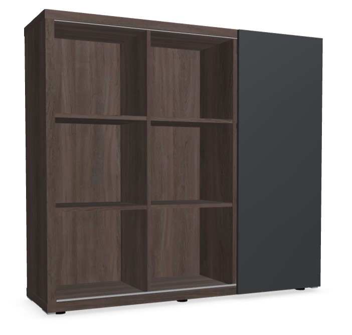 Mito Office Managerial Cabinet w/9 Shelves & Sliding Matt Finish Door