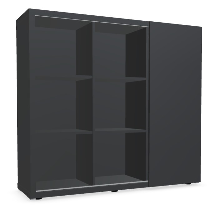 Mito Office Managerial Cabinet w/Sliding Matt Finish Door