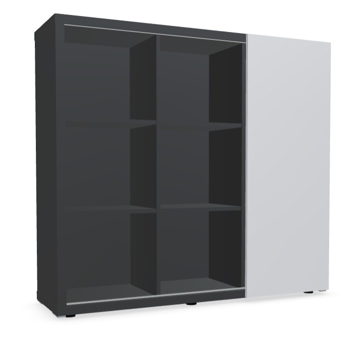 Mito Office Managerial Cabinet w/Sliding Matt Finish Door