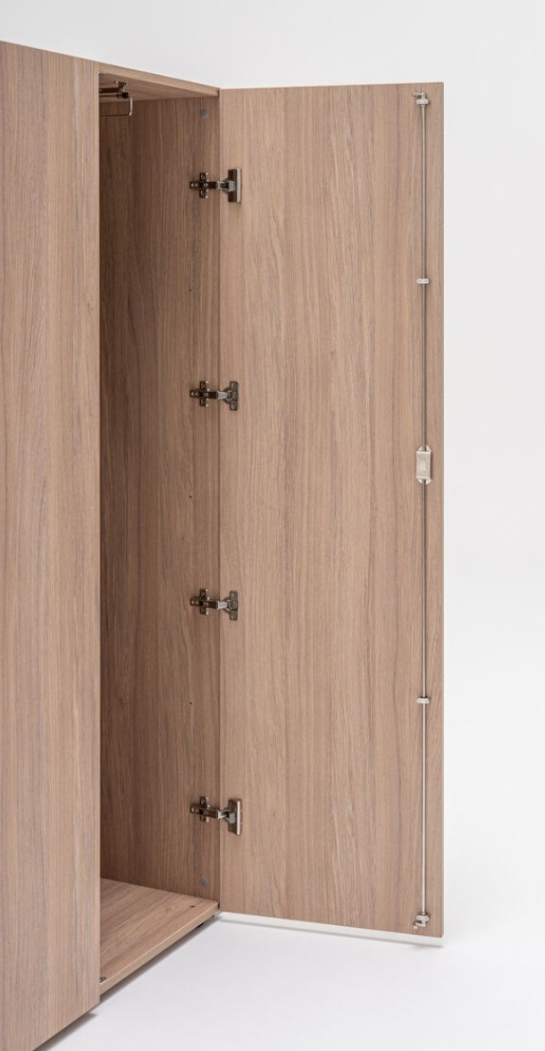 Mito Lockable Wardrobe w/File Storage, 2 Doors & Slide-Out Hanger