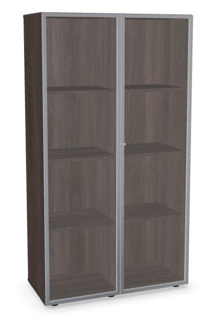 Mito Office Display Cabinet w/2 Aluminum Framed Transparent Glass Doors
