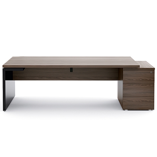Mito Executive Desk w/Pedestal & Gloss Side 
