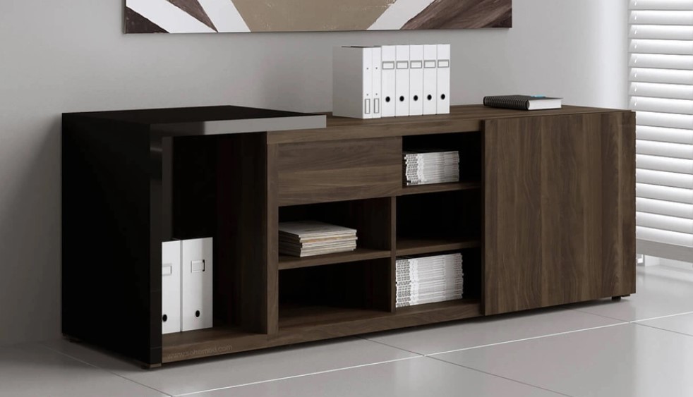 Mito Office Managerial Cabinet w/Lockable Drawer & Sliding Door