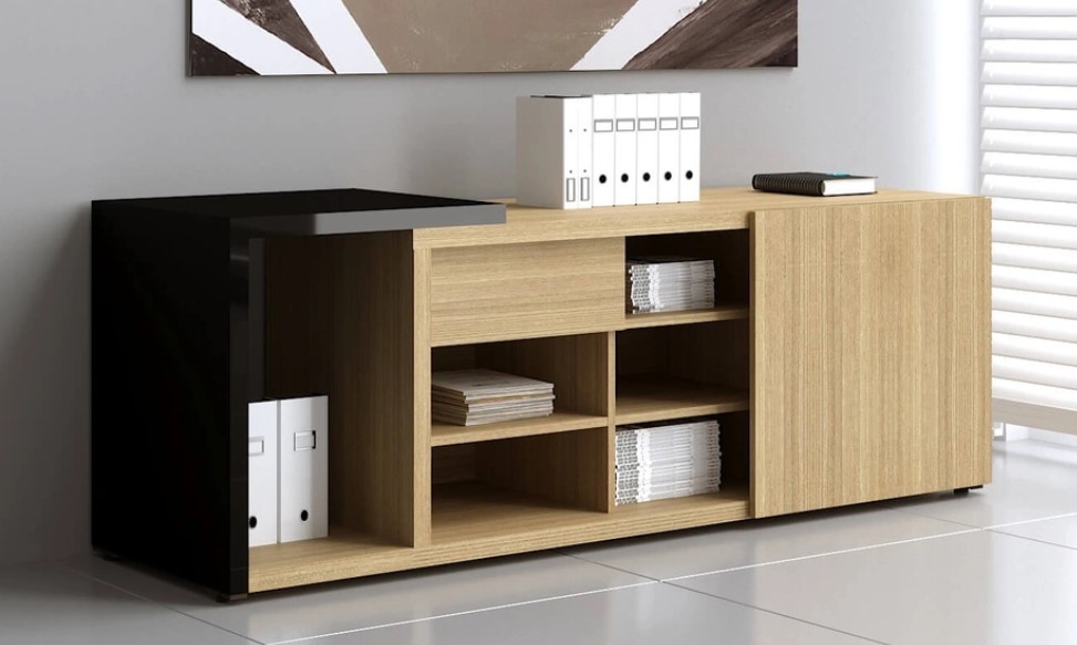 Mito Office Managerial Cabinet w/Lockable Drawer & Sliding Door