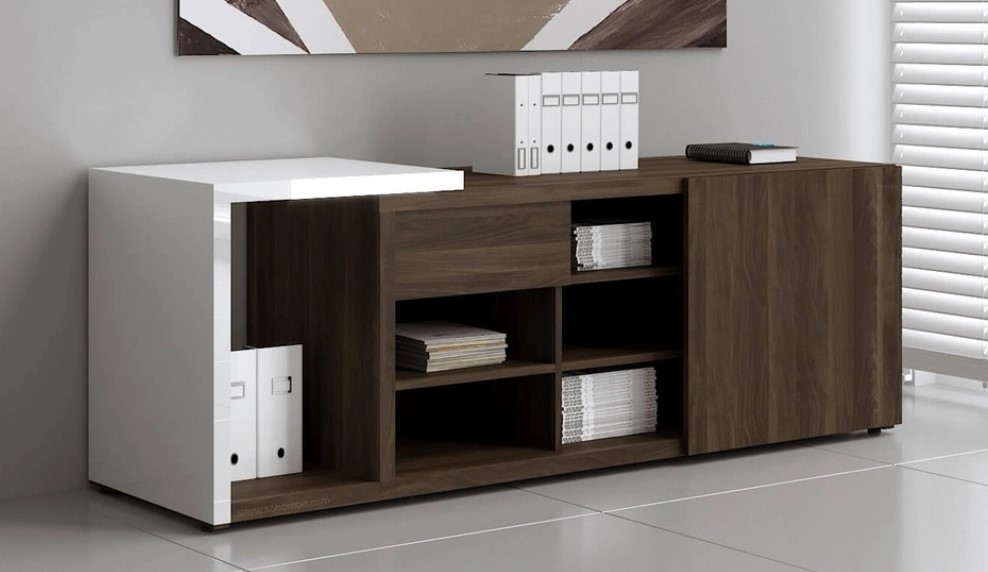 Mito Office Managerial Cabinet w/Lockable Drawer & Sliding Door