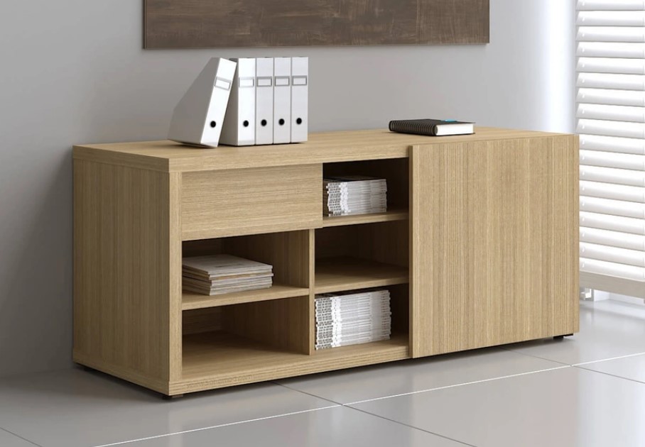 Mito Office Managerial Cabinet w/Lockable Drawer & Sliding Door
