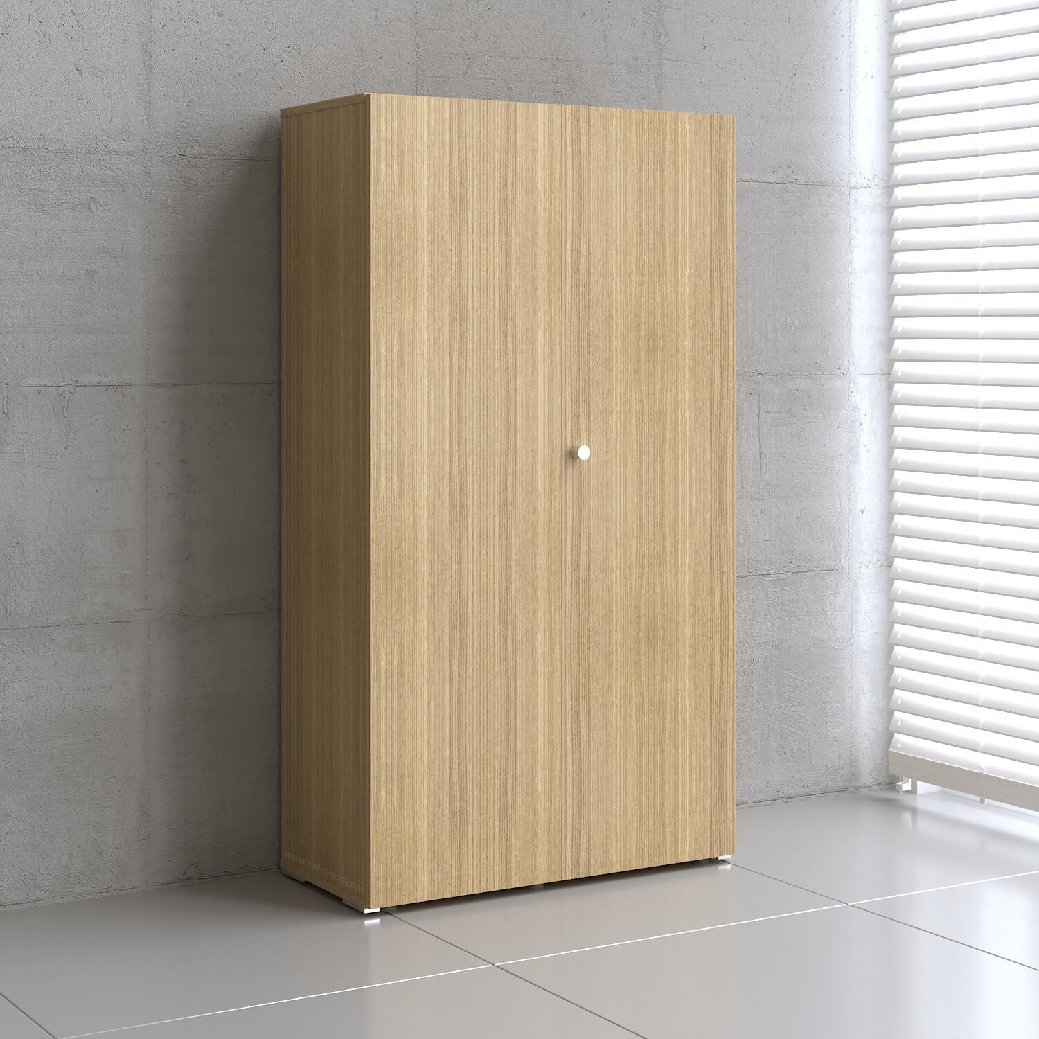 Mito Lockable Wardrobe w/File Storage, 2 Doors & Slide-Out Hanger