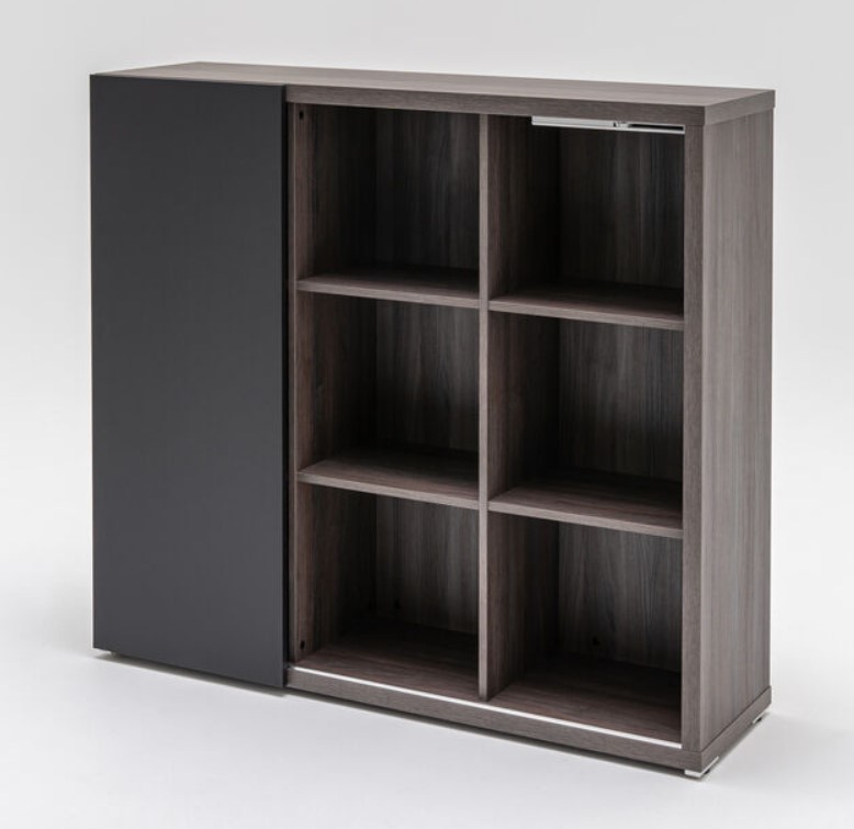 Mito Office Managerial Cabinet w/Shelves & Sliding Door