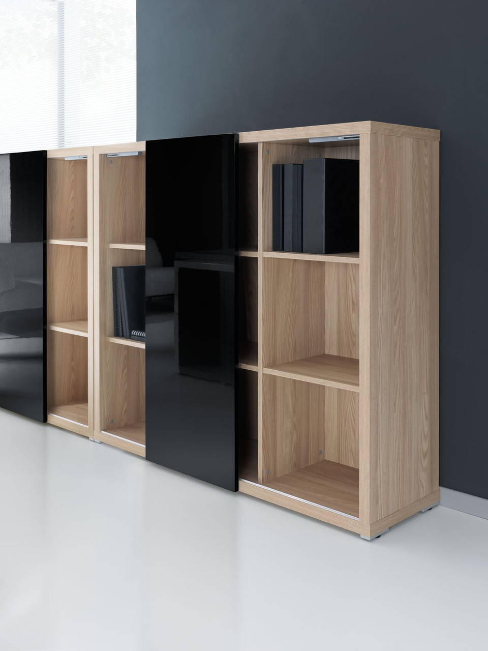 Mito Office Managerial Cabinet w/Sliding Gloss Finish Door