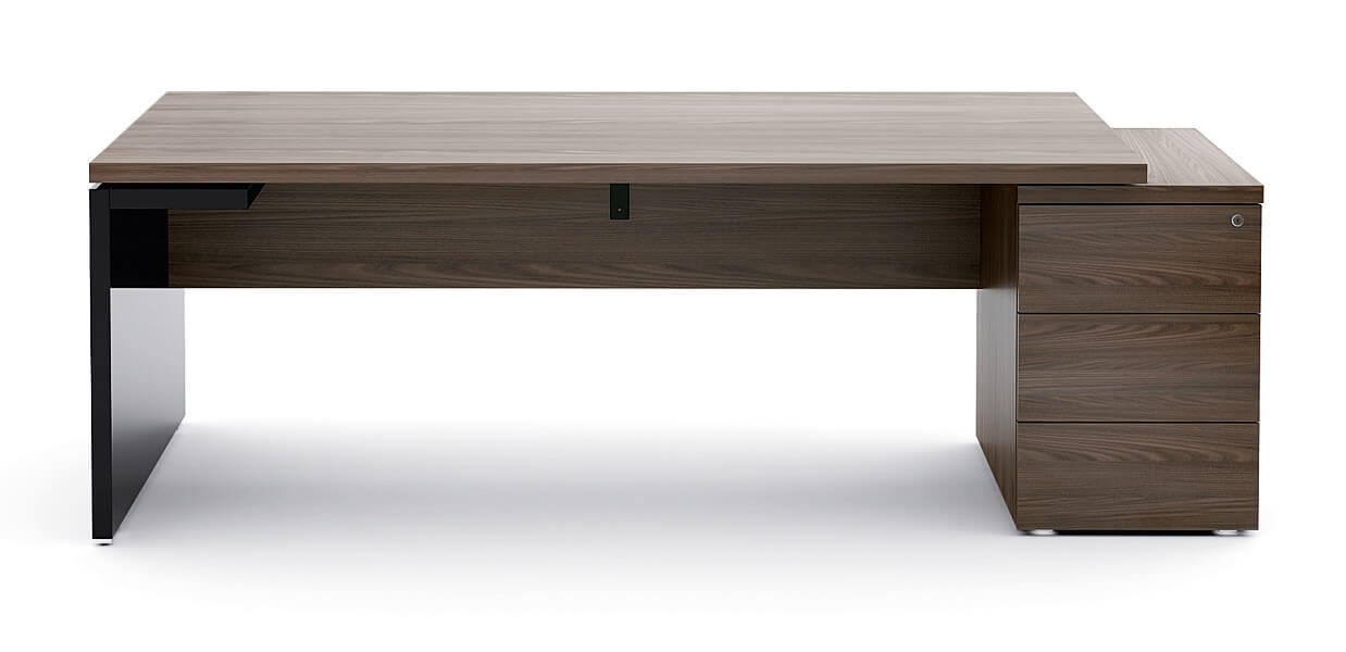 Mito 80" Executive Desk w/Pedestal & HPL Side Panel