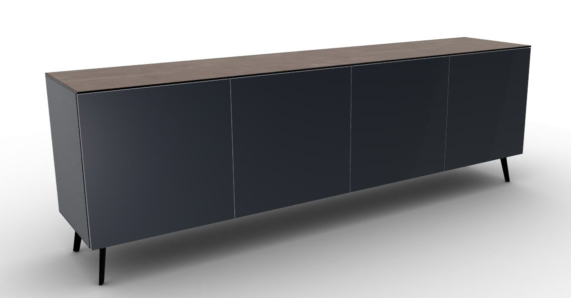 Universal Ceramic/Wood/Glass Customizable Sideboard w/4 Doors & Metal Legs