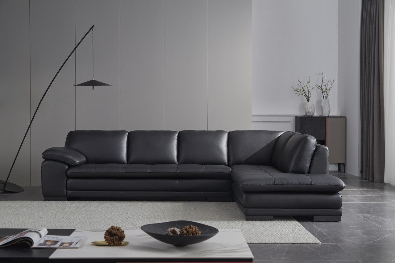 ML157 Top Grain Leather Match L-Shape Sectional, Right Chaise Facing