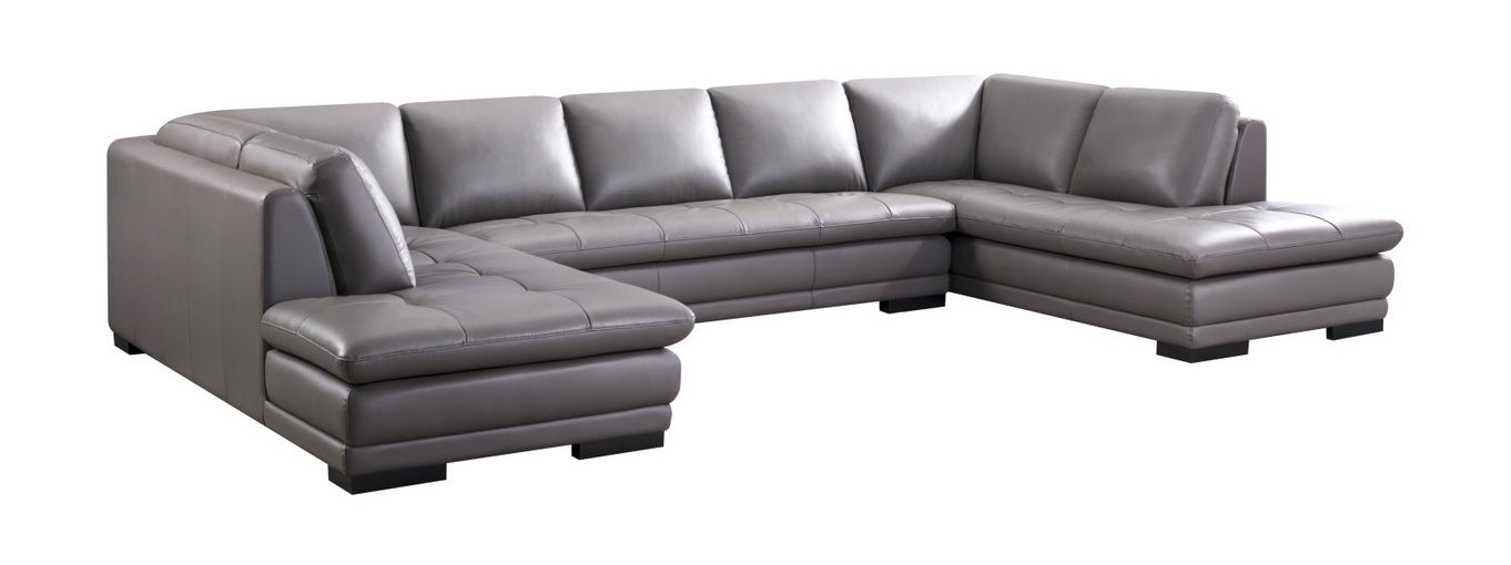 ML157 Top Grain Leather Match U-Shape Sectional