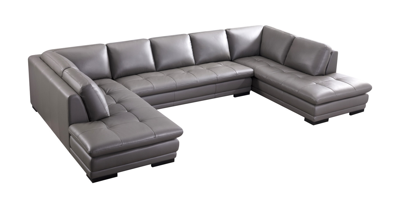 ML157 Top Grain Leather Match U-Shape Sectional