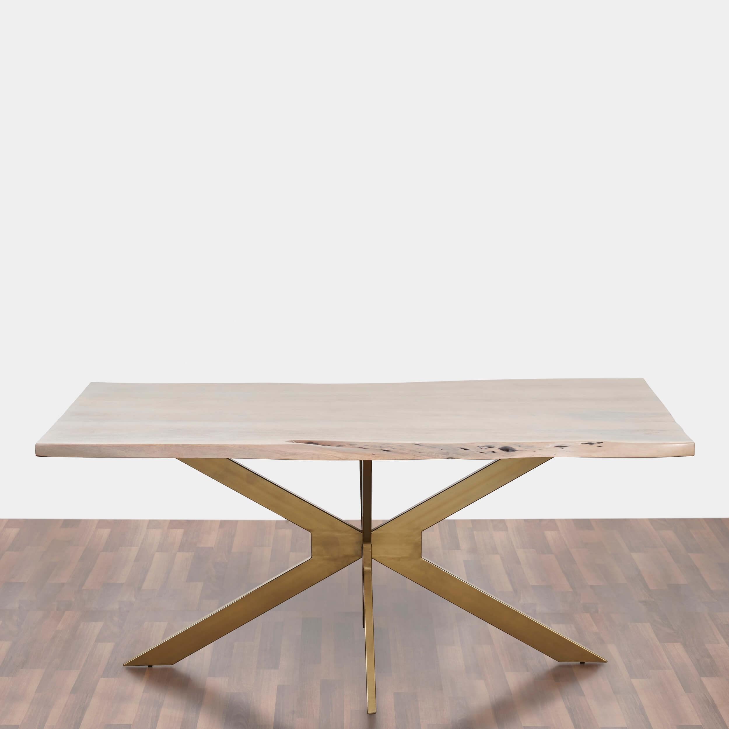 Milano 69" Live Edge Solid Wood Dining Table with Pedestal base