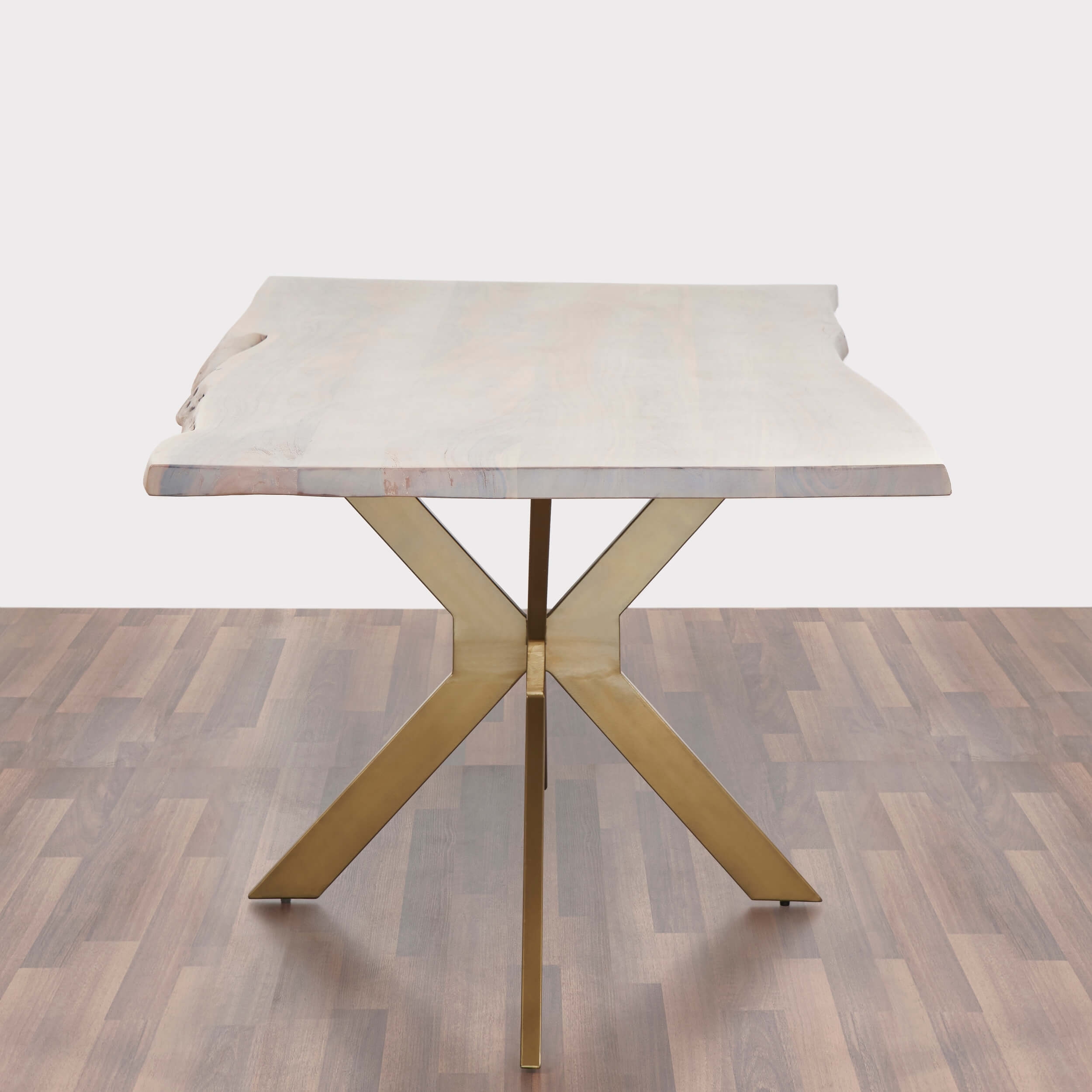 Milano 69" Live Edge Solid Wood Dining Table with Pedestal base