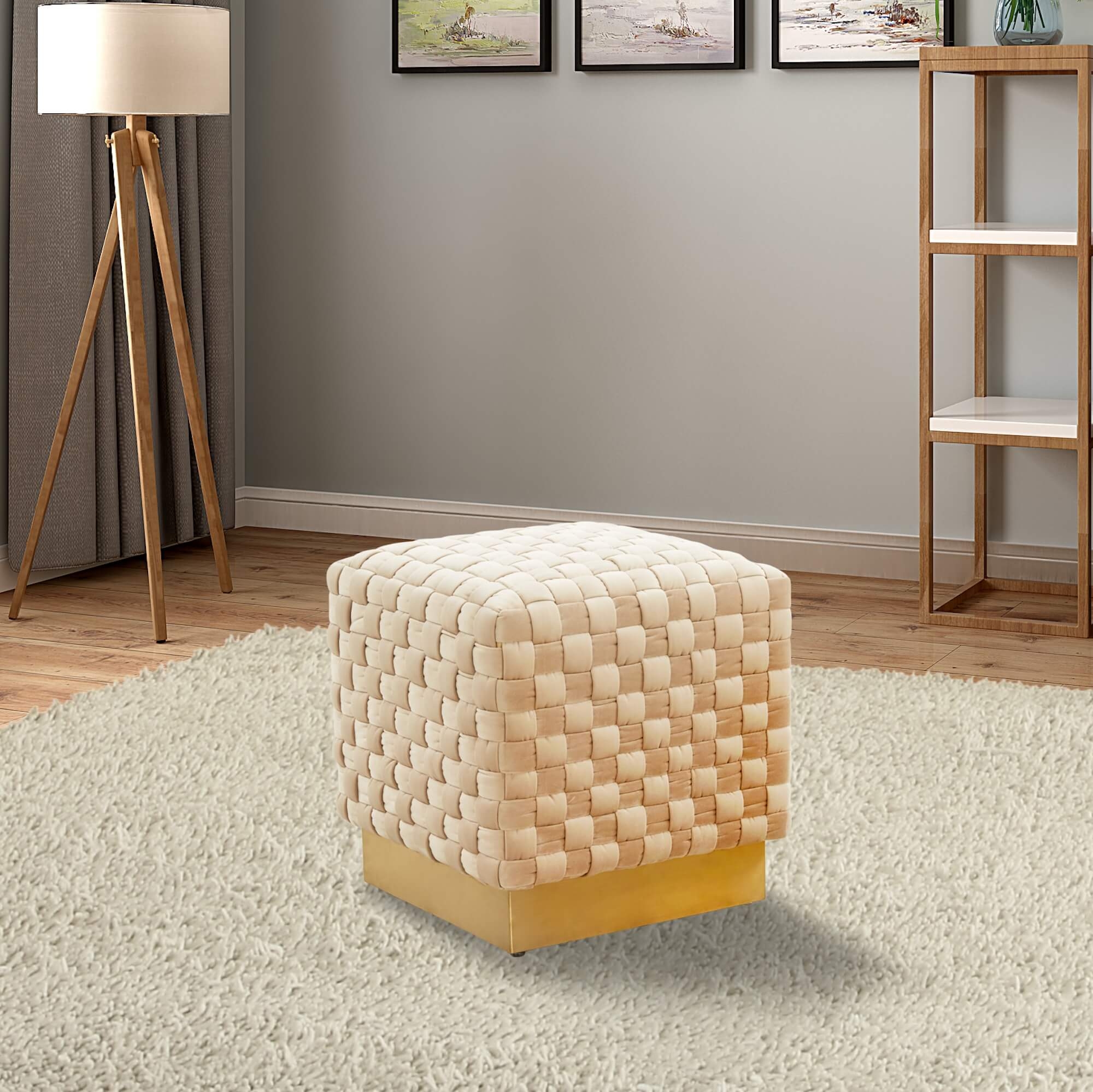 Myrtle Square Weave Ottoman
