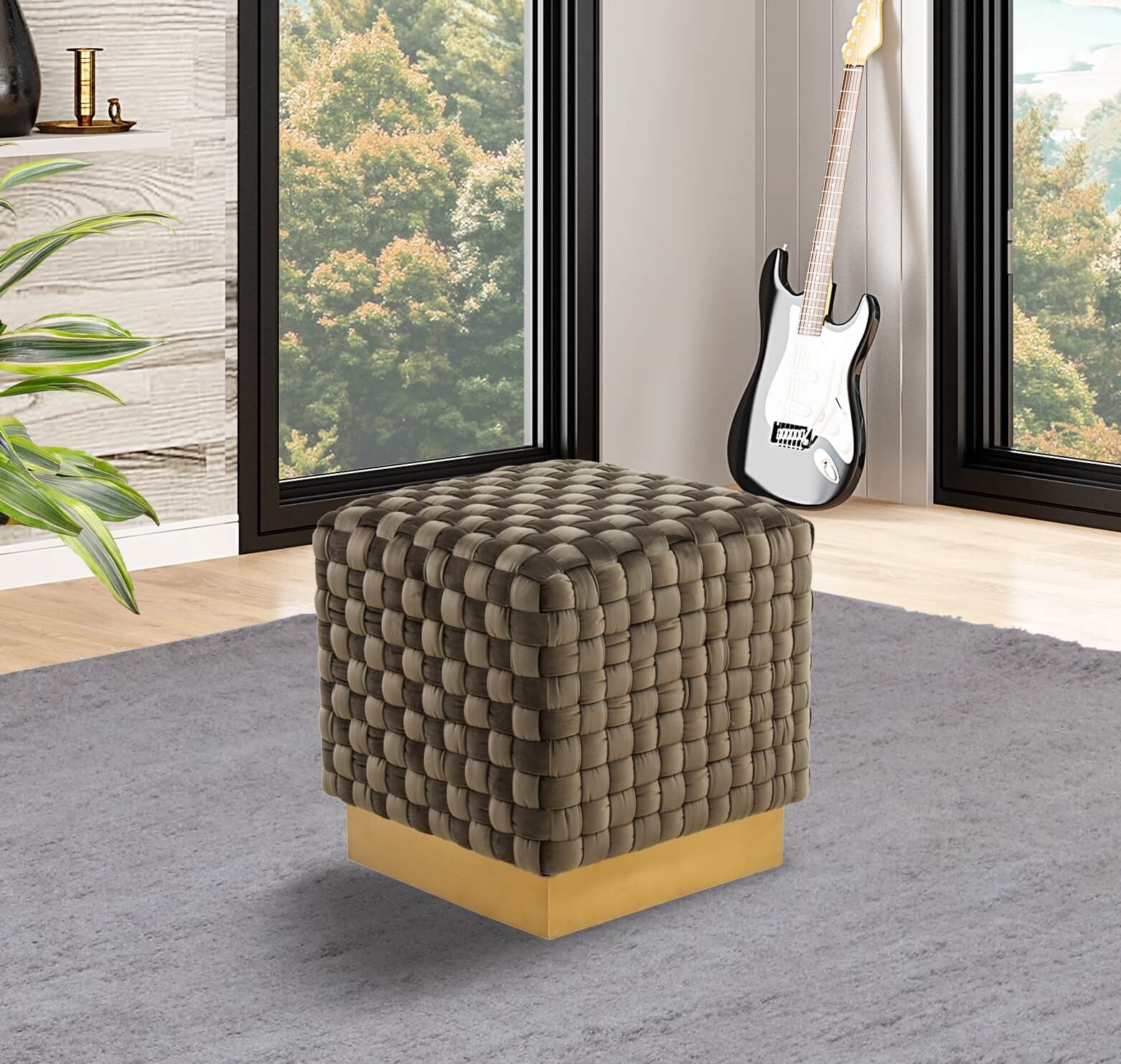 Myrtle Square Weave Ottoman