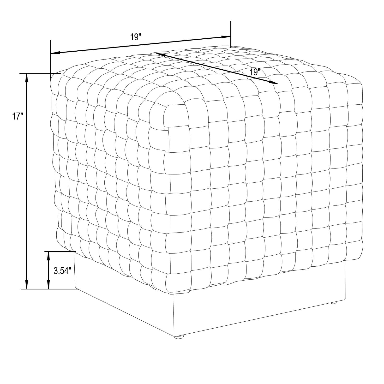 Myrtle Square Weave Ottoman