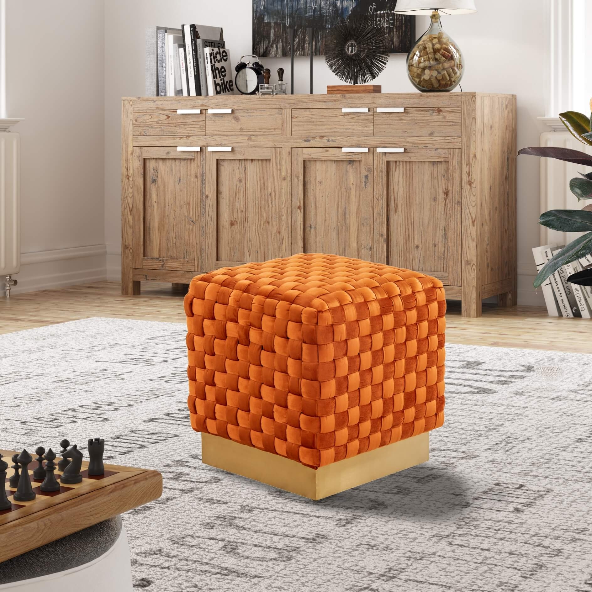 Myrtle Square Weave Ottoman