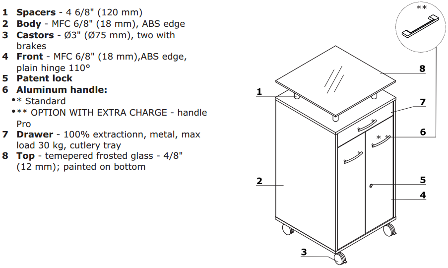 Standard A3R02 Mobile Storage Cabinet by MDD Office Furniture
