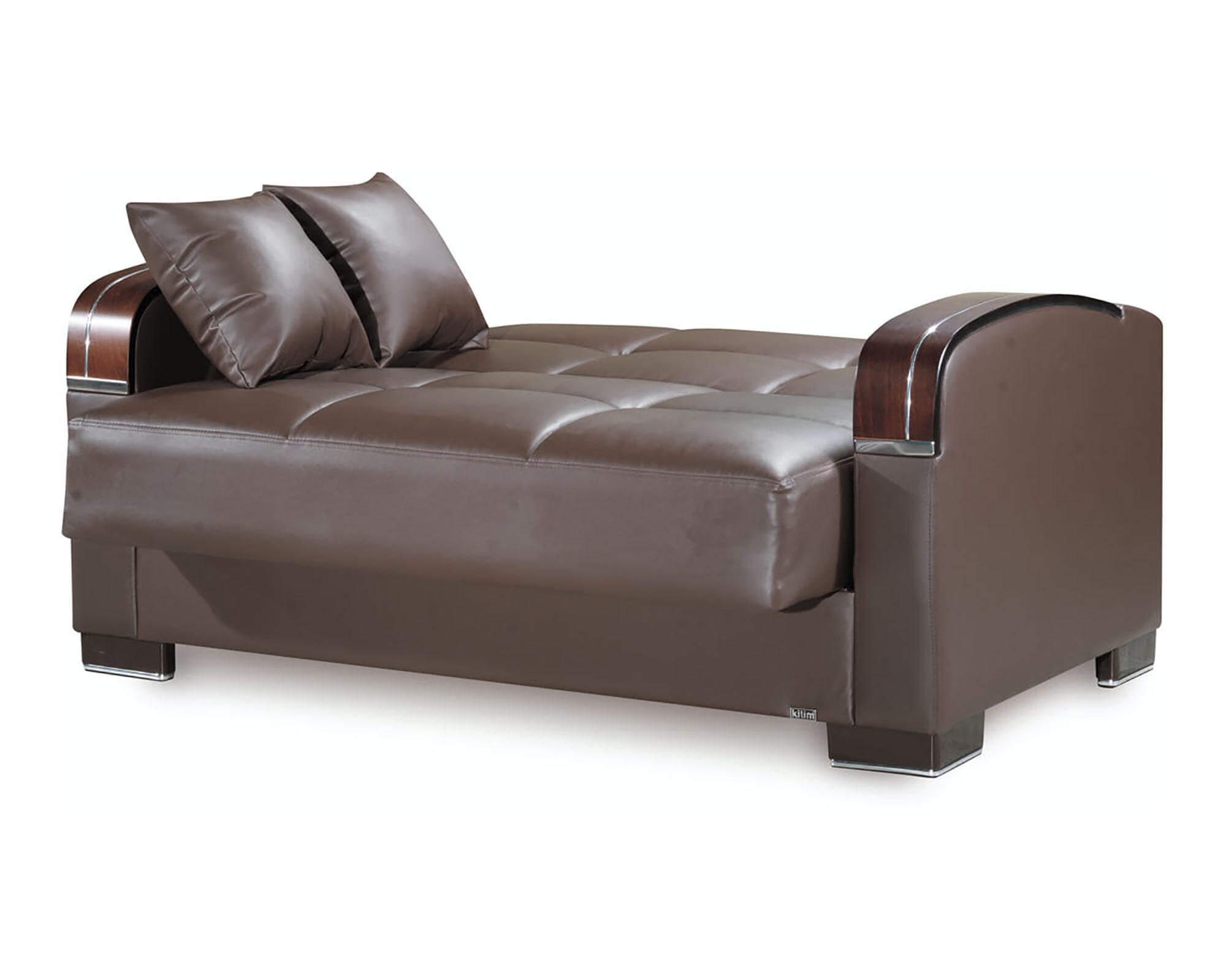 Collection Upholstered Convertible Loveseat Brown 