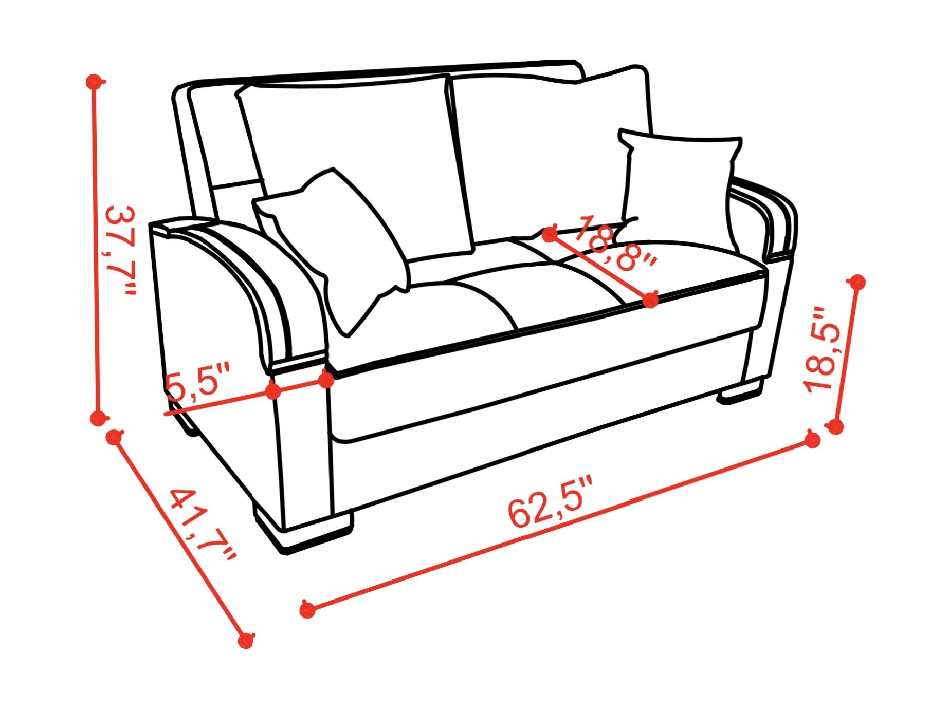 SM Mobimax Fabric/PU Sleeper Loveseat