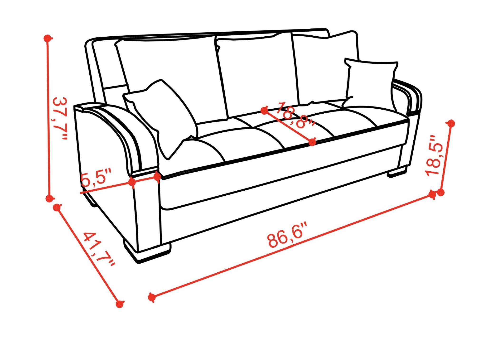 SM Mobimax Fabric/PU Sleeper Sofa