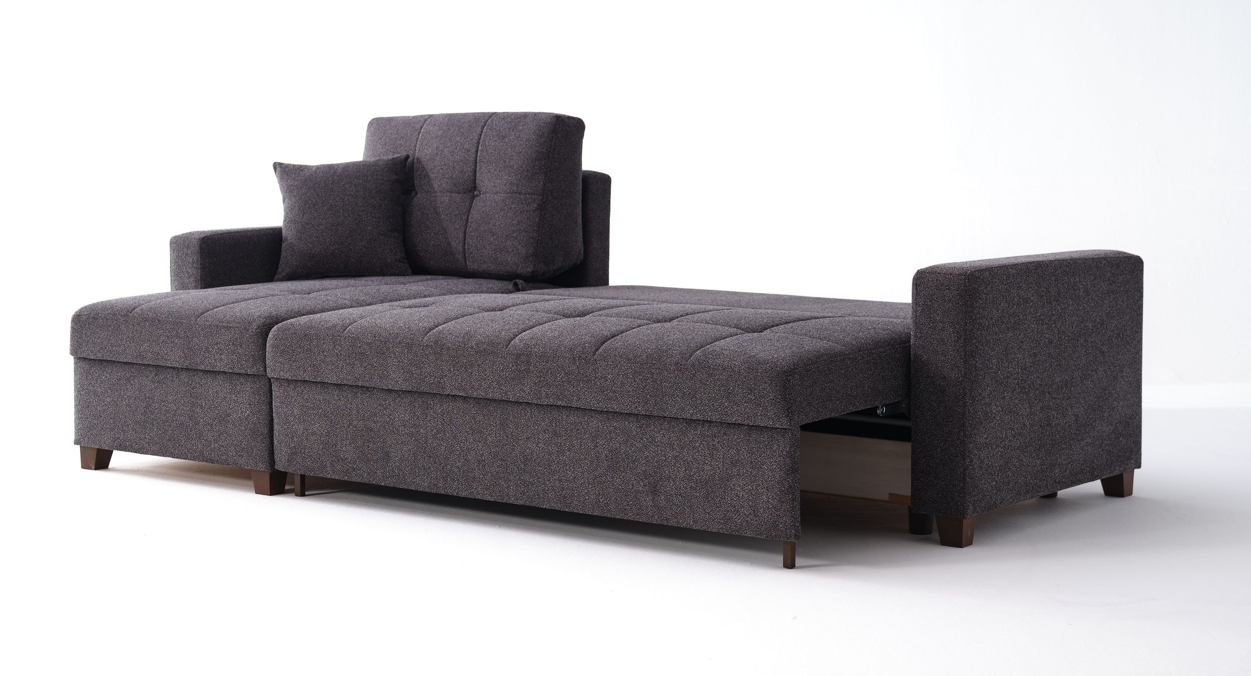 Mocca Fabric Reversible Black Queen Sleeper Sofa