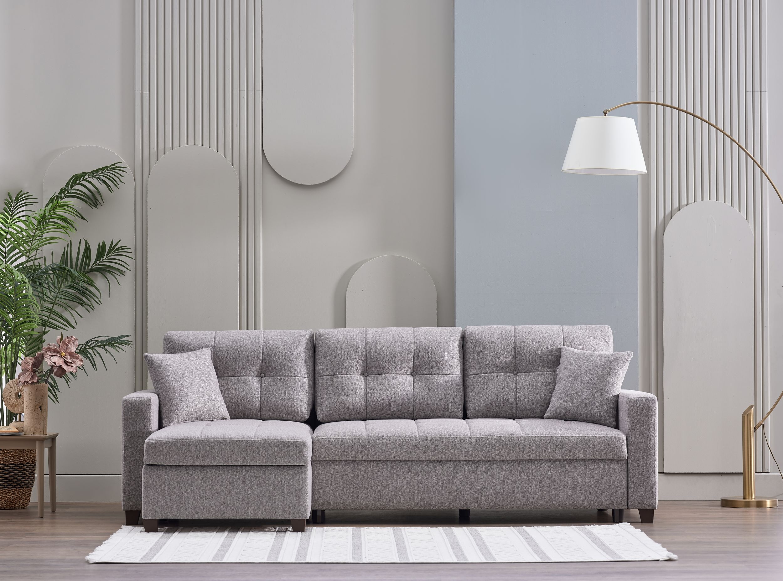 Bellona Gray Sofa With Chaise