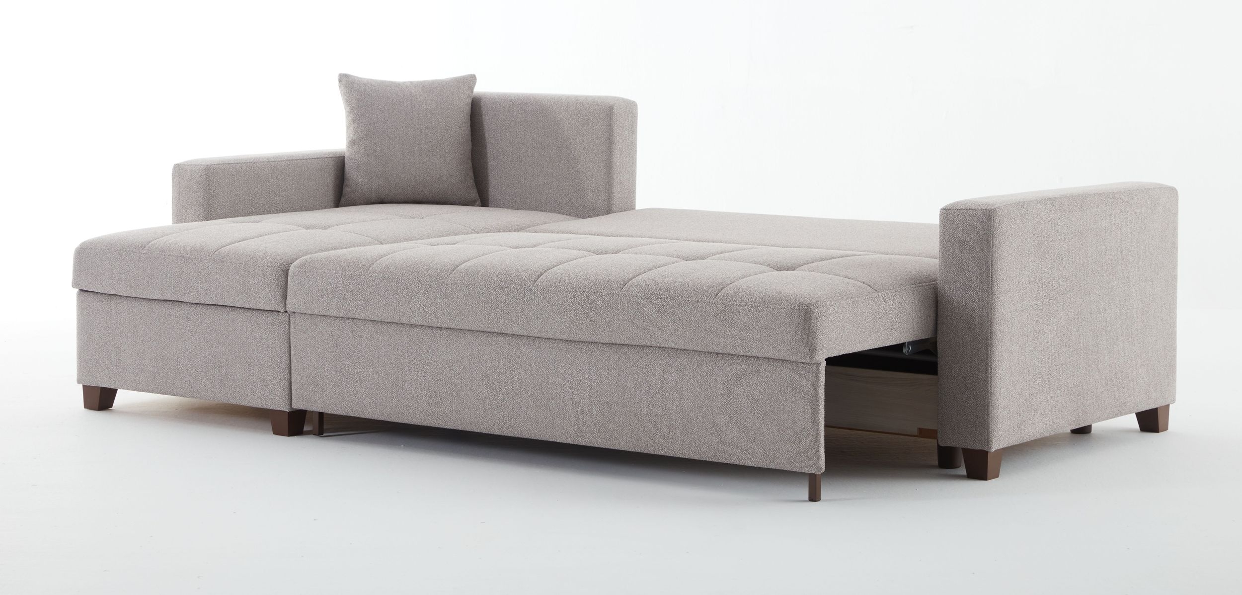 Mocca Fabric Reversible Gray Queen Sleeper Sofa