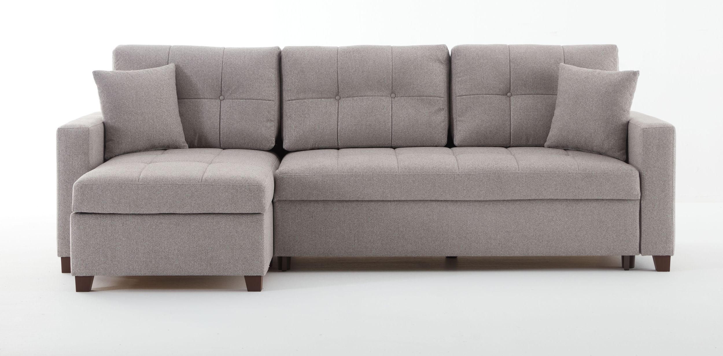 Bellona Mocca Fabric Reversible Sofa With Chaise