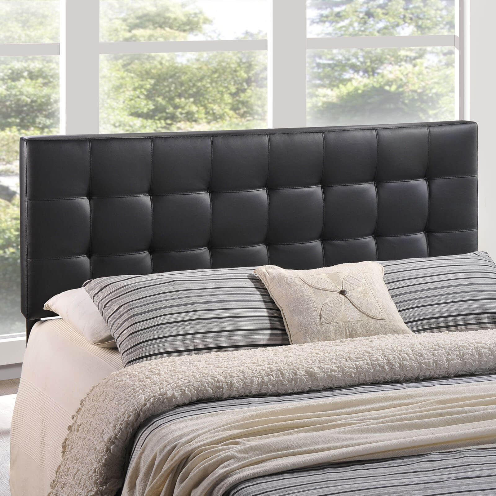 Lily Full Vinyl Headboard, Black by Modway Furniture