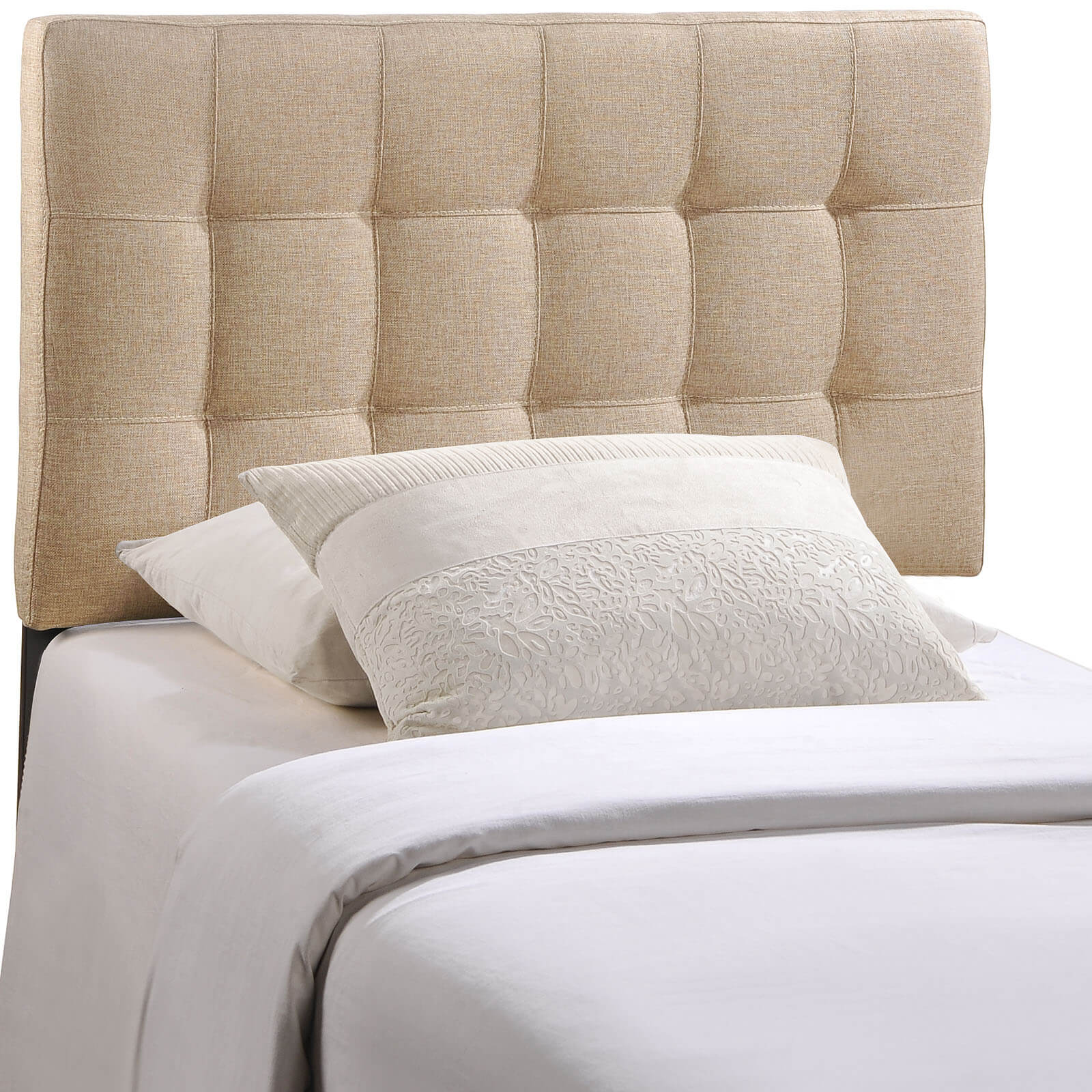 Lily Twin Fabric Headboard, Beige by Modway Furniture