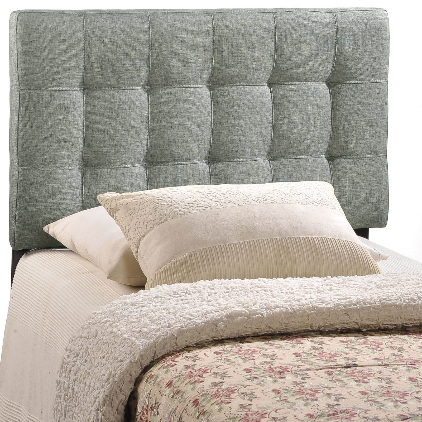 Lily Twin Fabric Headboard, Gray by Modway Furniture