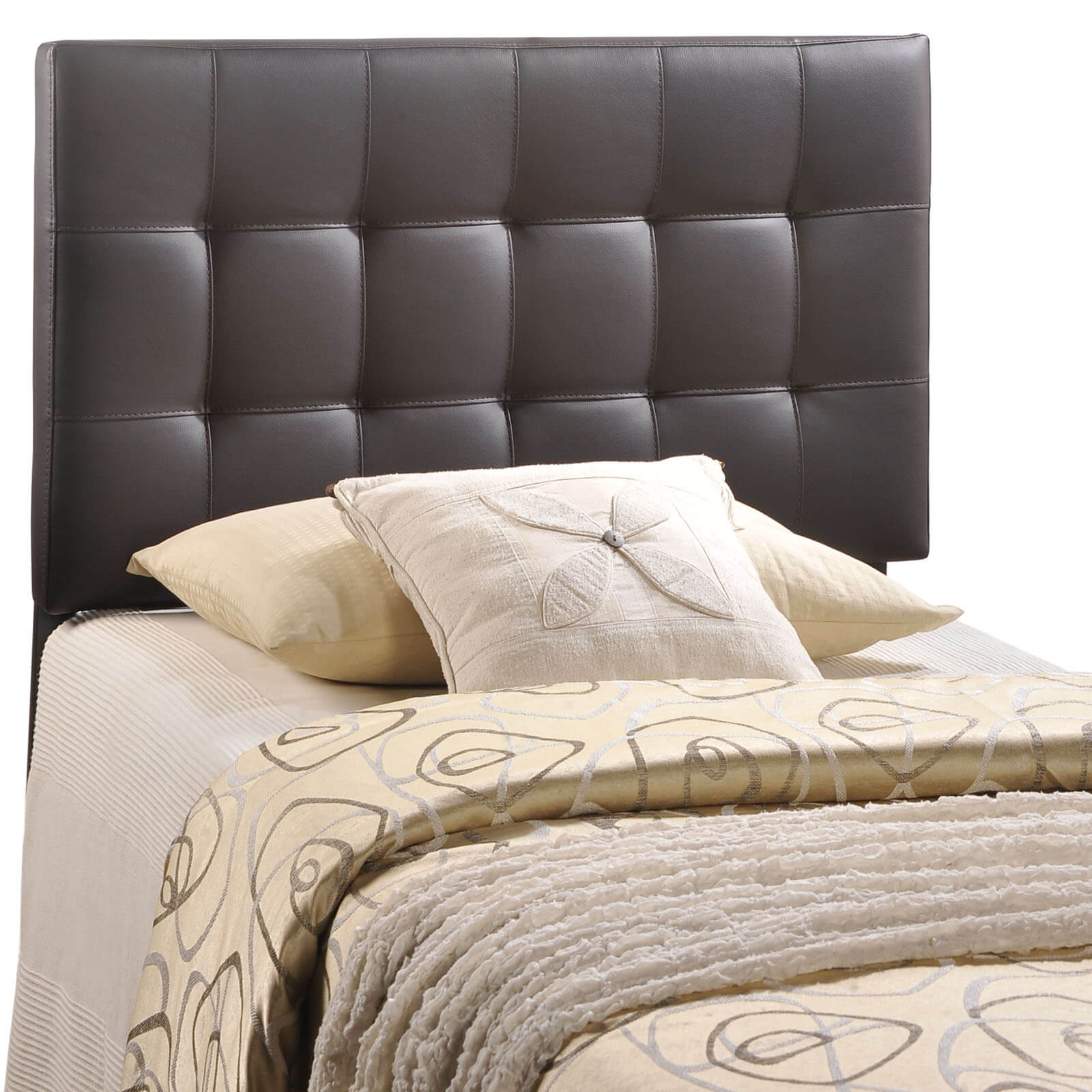 Lily Twin Vinyl Headboard, Brown by Modway Furniture