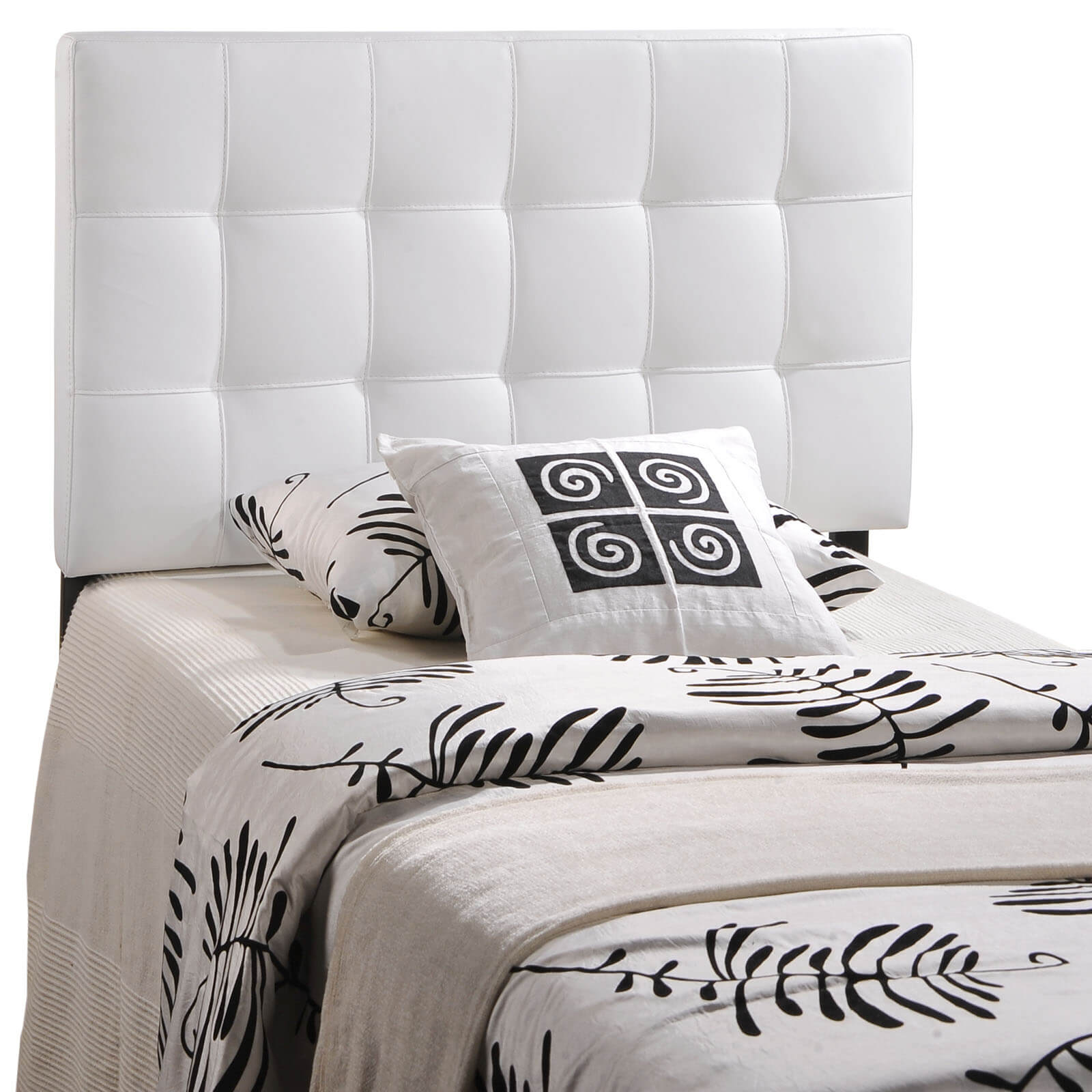 Lily Twin Vinyl Headboard, White by Modway Furniture